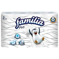 Hârtie igienică Familia White Plus Cantitatea în set - 8/ Numărul de straturi - 2