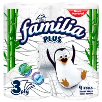 Hârtie igienică Familia Bambu Cantitatea în set - 4/ Numărul de straturi - 3
