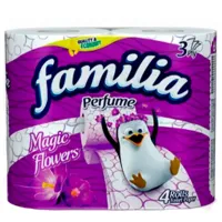 Туалетная бумага Familia Magic Flower Количество в наборе - 4/ Количество слоев - 3