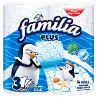 Hârtie igienică Familia Ocean Fresh Bambu Cantitatea în set - 4/ Numărul de straturi - 3