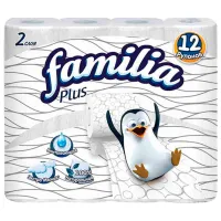 Hârtie igienică Familia White Plus Cantitatea în set - 12/ Numărul de straturi - 2