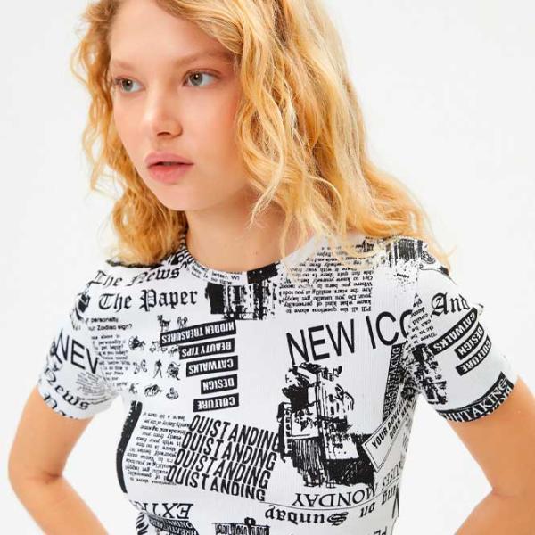 Футболка для женщин Koton 4SAL10011IK 98% Хлопок, 2% Эластан/ Белый photo 2