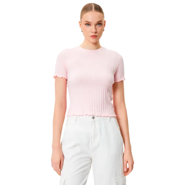 Tricou pentru femei Koton 4SAK50130EK 94% poliester, 6% elastan/ Pink photo 1