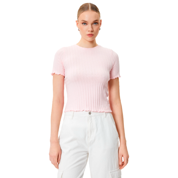 Tricou pentru femei Koton 4SAK50130EK 94% poliester, 6% elastan/ Pink photo 1