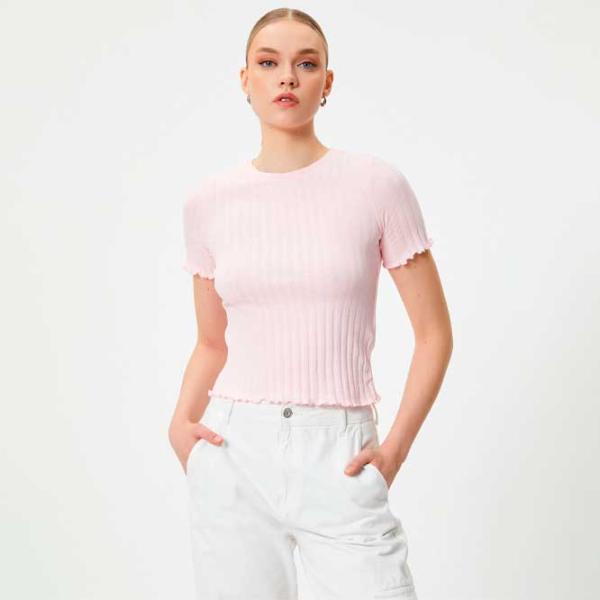 Tricou pentru femei Koton 4SAK50130EK 94% poliester, 6% elastan/ Pink photo 2