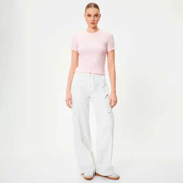 Tricou pentru femei Koton 4SAK50130EK 94% poliester, 6% elastan/ Pink photo 3