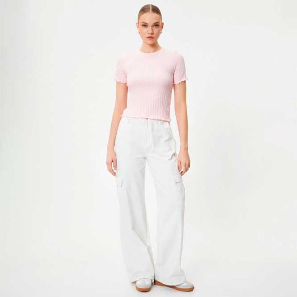 Tricou pentru femei Koton 4SAK50130EK 94% poliester, 6% elastan/ Pink photo 3