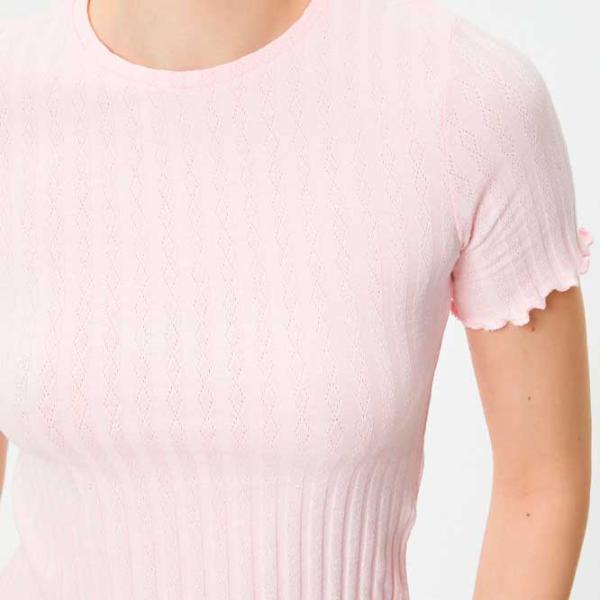 Tricou pentru femei Koton 4SAK50130EK 94% poliester, 6% elastan/ Pink photo 5