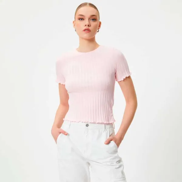 Tricou pentru femei Koton 4SAK50130EK 94% poliester, 6% elastan/ Pink photo 2