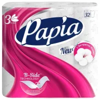 Туалетная бумага Papia B-Side Количество в наборе - 32/ Количество слоев - 3