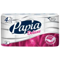 Hârtie igienică Papia Deluxe Cantitatea în set - 8/ Numărul de straturi - 4