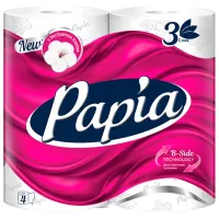 Hârtie igienică Papia B-Side Cantitatea în set - 4/ Numărul de straturi - 3