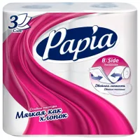 Туалетная бумага Papia 1142754 Количество в наборе - 4/ Количество слоев - 3