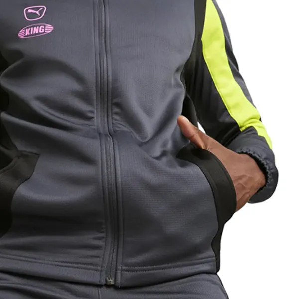 Jachetă sport pentru bărbați Puma PU65835205 S/ Gray-Electric Lime photo 4