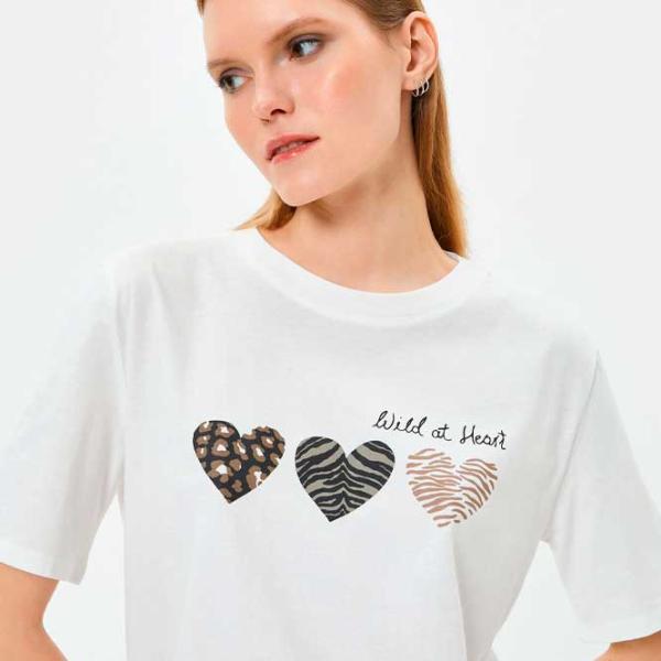 Tricou pentru femei Koton 4SAK50087EK 100% bumbac/ White photo 2 Tricou pentru femei Koton 4SAK50087EK 100% bumbac/ White photo 2