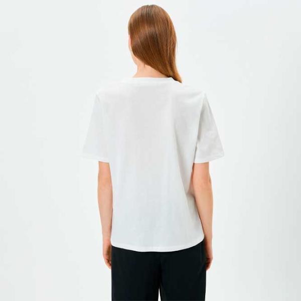 Tricou pentru femei Koton 4SAK50087EK 100% bumbac/ White photo 4 Tricou pentru femei Koton 4SAK50087EK 100% bumbac/ White photo 4
