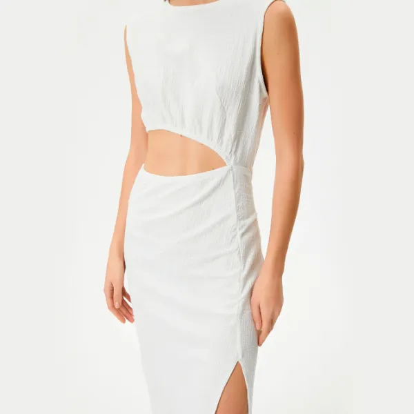 Rochie pentru femei Koton 4SAL80043IK XS/ White photo 4 Rochie pentru femei Koton 4SAL80043IK XS/ White photo 4