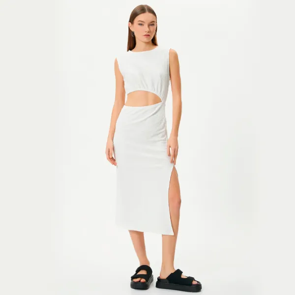 Rochie pentru femei Koton 4SAL80043IK XS/ White photo 5 Rochie pentru femei Koton 4SAL80043IK XS/ White photo 5