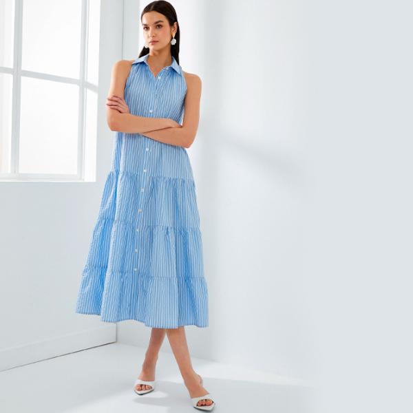 Rochie pentru femei Koton 4SAK80106UW 4XL/ Light Blue photo 4