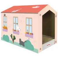 Когтеточка для кошек Record House Напольная/ Разноцветный