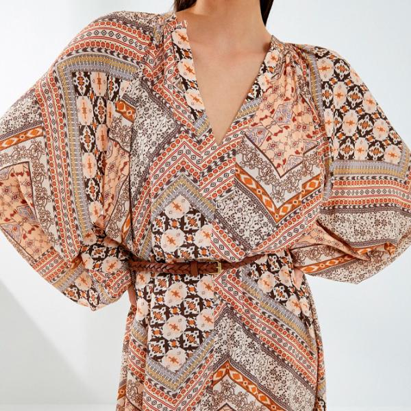 Rochie pentru femei Koton 4SAK80015UW XL/ Orange Design photo 3
