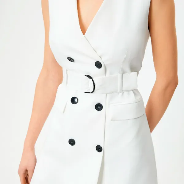 Rochie pentru femei Koton 4SAK80169UW XL/ White photo 3 Rochie pentru femei Koton 4SAK80169UW XL/ White photo 3
