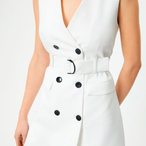 Rochie pentru femei Koton 4SAK80169UW XL/ White photo 3 Rochie pentru femei Koton 4SAK80169UW XL/ White photo 3