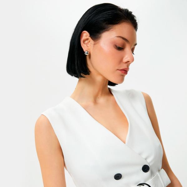 Rochie pentru femei Koton 4SAK80169UW XL/ White photo 5 Rochie pentru femei Koton 4SAK80169UW XL/ White photo 5