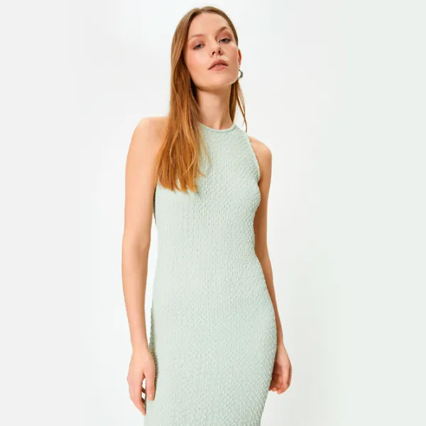 Rochie pentru femei Koton 4SAK80083EK XS/ Sage Green photo 5 Rochie pentru femei Koton 4SAK80083EK XS/ Sage Green photo 5