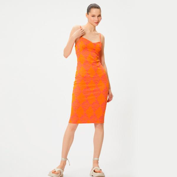 Платье для женщин Koton 4SAL80005IK L/ Оранжевый photo 3 Платье для женщин Koton 4SAL80005IK L/ Оранжевый photo 3