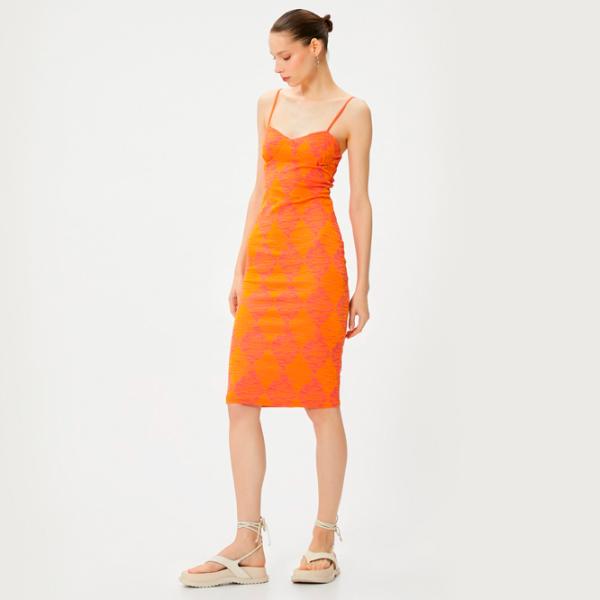 Платье для женщин Koton 4SAL80005IK L/ Оранжевый photo 4 Платье для женщин Koton 4SAL80005IK L/ Оранжевый photo 4