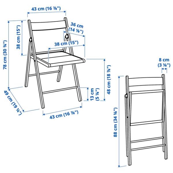 Садовый стул Ikea Frosvi Массив/ Полиэстер/ Белый Серый photo 6