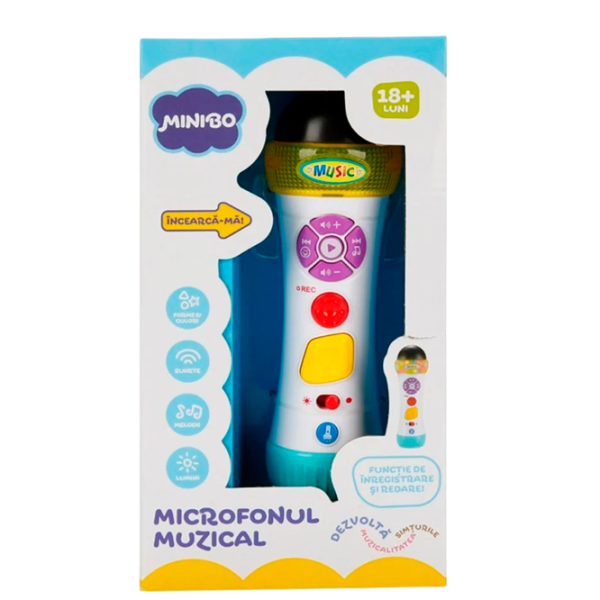 Jucărie interactivă Noriel Minibo Microfonul Muzical 18+ luni/ White photo 1