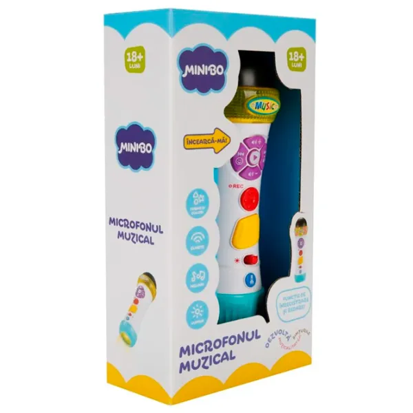 Jucărie interactivă Noriel Minibo Microfonul Muzical 18+ luni/ White photo 2