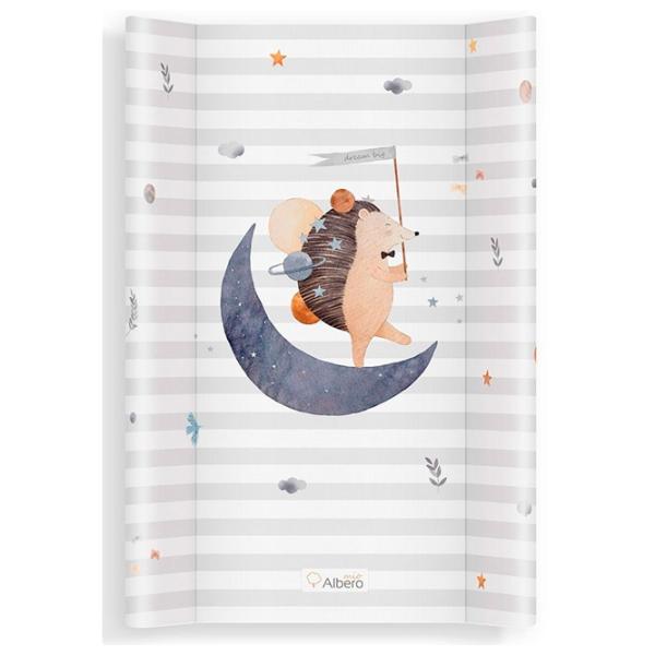 Пеленальный матрасик Albero Mio PT70 CP3 Moon hedgehog Унисекс/ 0+/ Серый photo 1