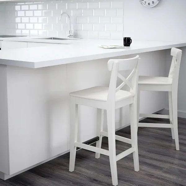 Scaun de bar Ikea Ingolf MDF/ MDF/ White photo 4