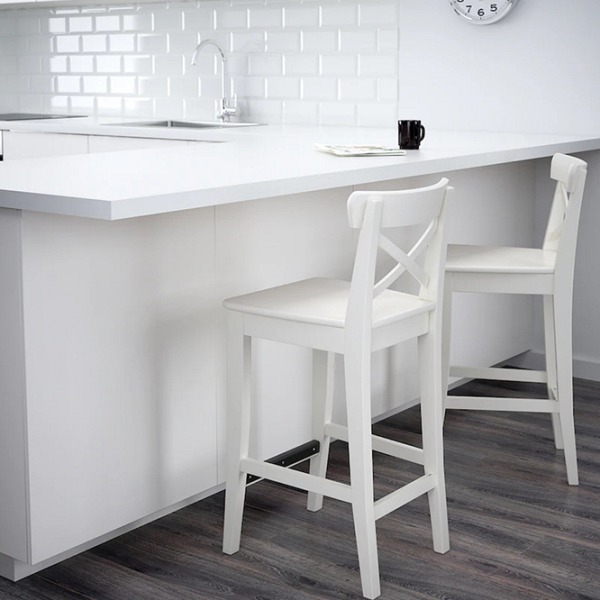 Scaun de bar Ikea Ingolf MDF/ MDF/ White photo 4