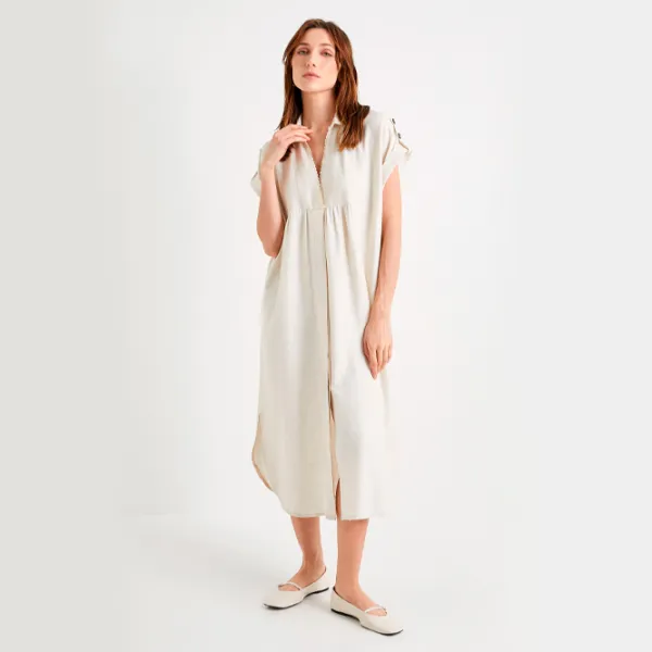 Платье для женщин Koton 4SAK80193UW 2XL/ Бежевый photo 4 Платье для женщин Koton 4SAK80193UW 2XL/ Бежевый photo 4