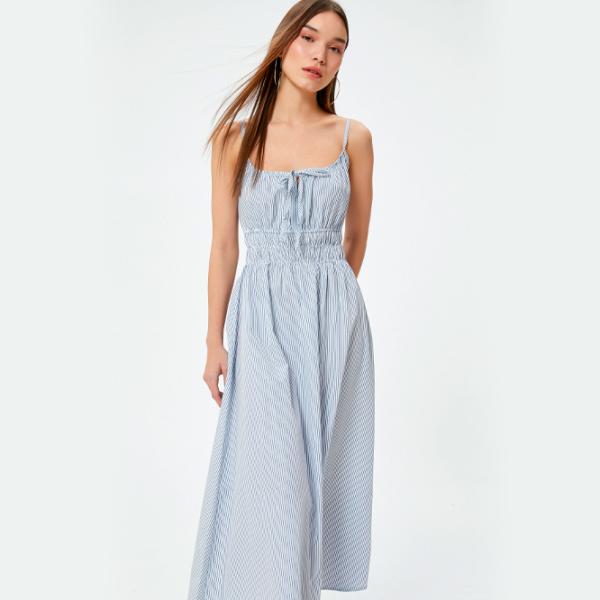 Rochie pentru femei Koton 4SAL80048IW L/ Blue photo 4 Rochie pentru femei Koton 4SAL80048IW L/ Blue photo 4