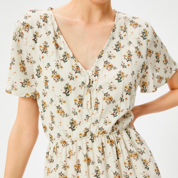 Rochie pentru femei Koton 4SAL80054IW L/ Beige photo 4 Rochie pentru femei Koton 4SAL80054IW L/ Beige photo 4