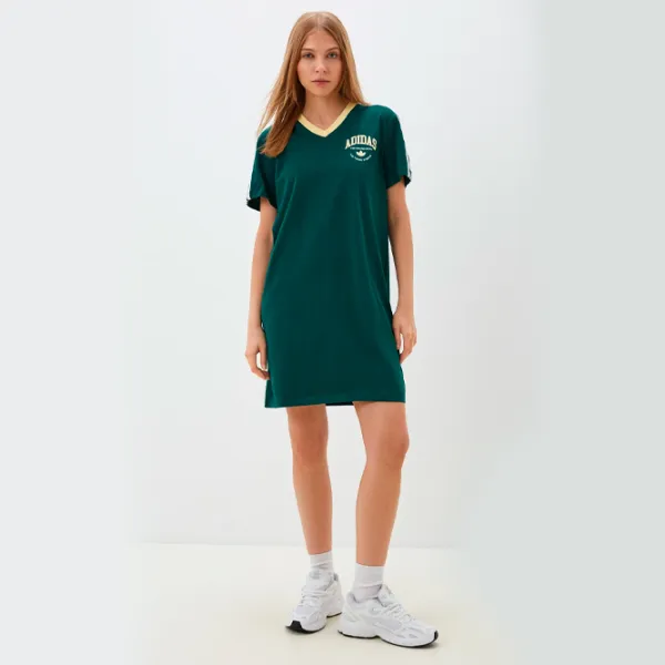 Платье для женщин Adidas VRCT GRAPHIC TEE DRESS S/ Зелёный photo 3