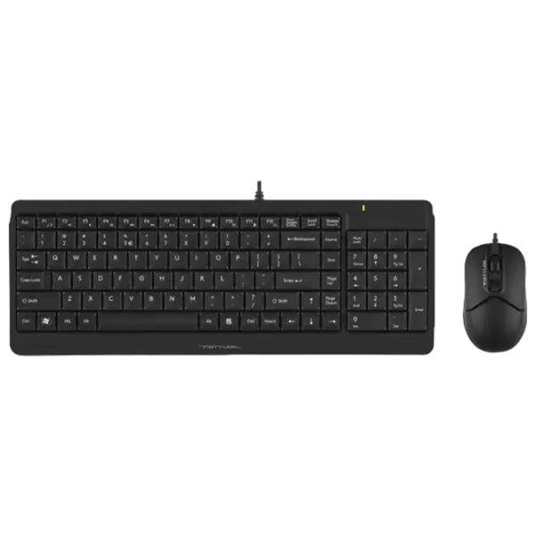 Tastatura & Mouse A4Tech F1512 Cu fir/ Black photo 1