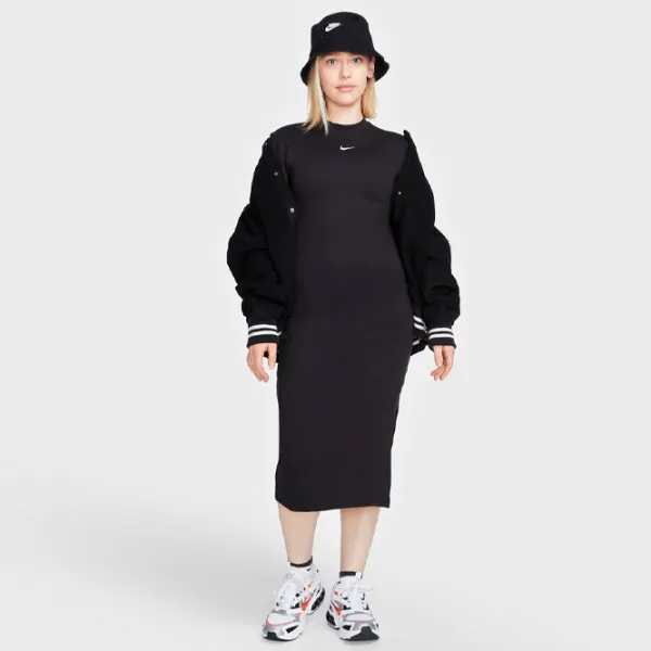 Rochie pentru femei Nike W Nsw Essntl Midi Dress XS/ Black photo 3