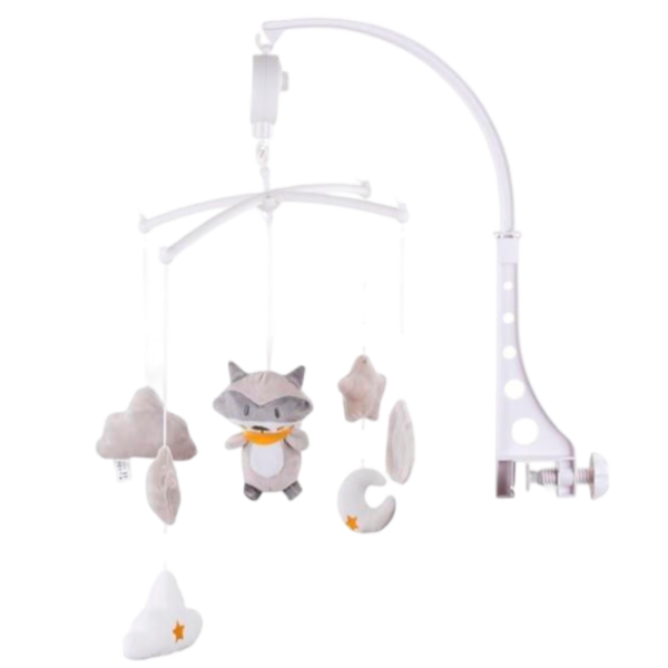 Карусель для кроватки Chipolino Raccoon MILS02113RC 0+/ Белый photo 1