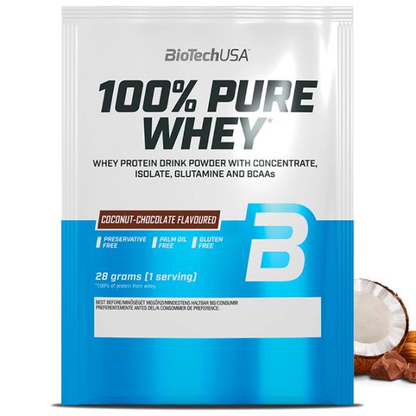 Протеин BioTechUSA 100% Pure Whey 28 г (5999076238514) порошок/ Шоколад , Кокос photo 2 Протеин BioTechUSA 100% Pure Whey 28 г (5999076238514) порошок/ Шоколад , Кокос photo 2