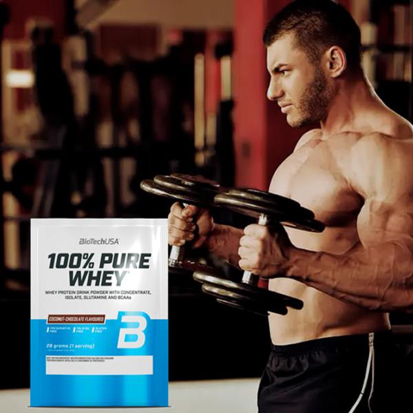 Протеин BioTechUSA 100% Pure Whey 28 г (5999076238514) порошок/ Шоколад , Кокос photo 3 Протеин BioTechUSA 100% Pure Whey 28 г (5999076238514) порошок/ Шоколад , Кокос photo 3