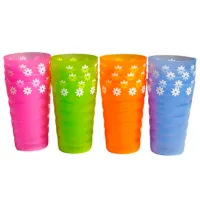 Set de pahare Promstore Flori  / Plastic / Multicolor