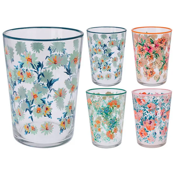 Pahar Promstore Flower 0.51l / Sticlă / Multicolor photo 1 Pahar Promstore Flower 0.51l / Sticlă / Multicolor photo 1