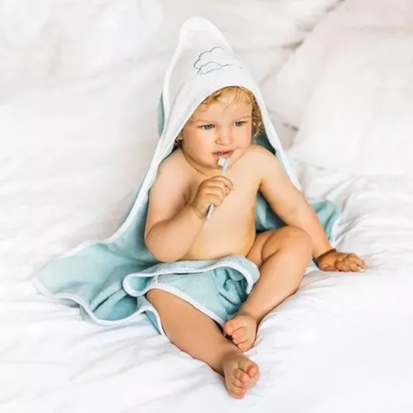 Prosop pentru bebeluși BabyOno 0144/ 09 850 x 850 mm/ Bumbac/ Blue photo 3
