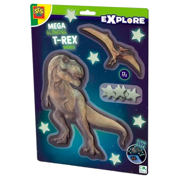 Set de creație SES Explore Mega Glowin T-Rex World 25129S 5+/ Multicolor Multicolor photo 1